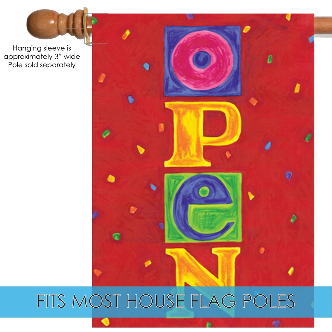 'Open' Outdoor House Flag 40" X 28" 5 'Open' Outdoor House Flag 40" X 28" - Image 5