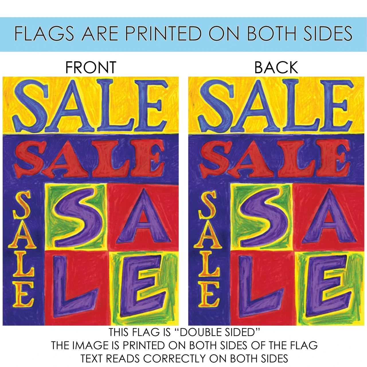 'Sale' Block Outdoor House Flag 40" X 28" 4 'Sale' Block Outdoor House Flag 40" X 28" - Image 4