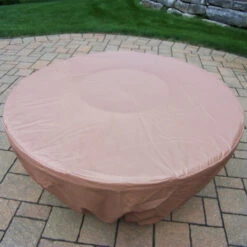 45" Beige Contemporary Heavy Duty Fire Pit Table Cover