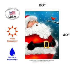 Christmas Laughing Santa Outdoor House Flag 40" X 28" -PatioVibe Shop zz15.3 44677.1682374444