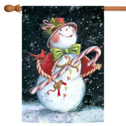 Christmas Snowcane Outdoor House Flag 40" X 28"