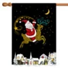 Christmas Santa Magic Rectangular Outdoor House Flag 40" X 28"