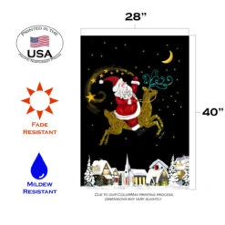 Christmas Santa Magic Rectangular Outdoor House Flag 40" X 28" -PatioVibe Shop zz3.3 82418.1682374519