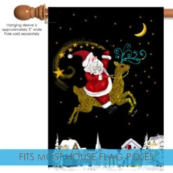 Christmas Santa Magic Rectangular Outdoor House Flag 40" X 28" -PatioVibe Shop zz3.5 35518.1682374519