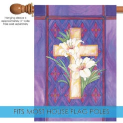 Lily And Cross Rectangular Outdoor House Flag 40" X 28" 9 Lily And Cross Rectangular Outdoor House Flag 40" X 28" -PatioVibe Shop zz4.5 37054.1682374496