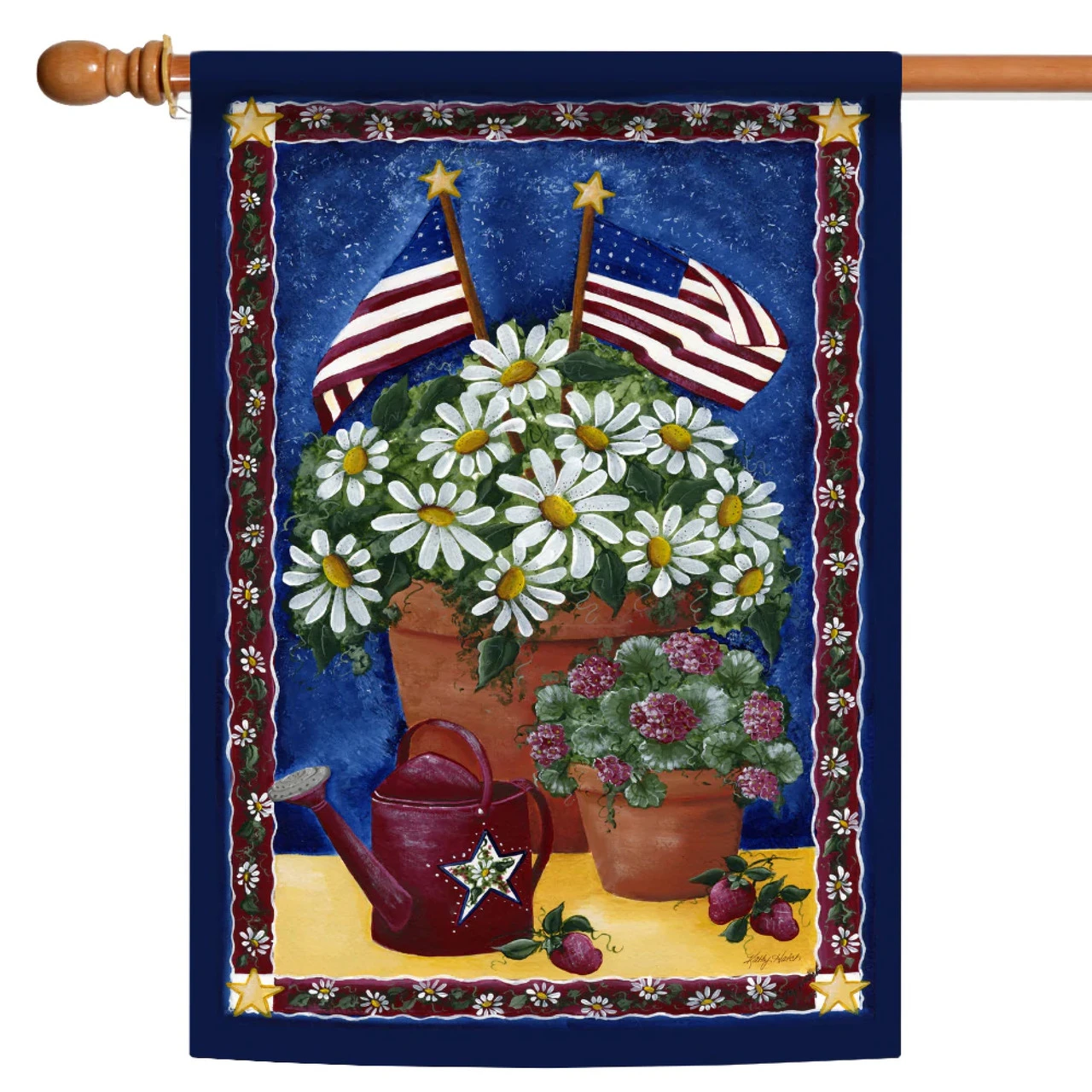 American Daisies Rectangular Outdoor House Flag 40" X 28" 1 American Daisies Rectangular Outdoor House Flag 40" X 28"