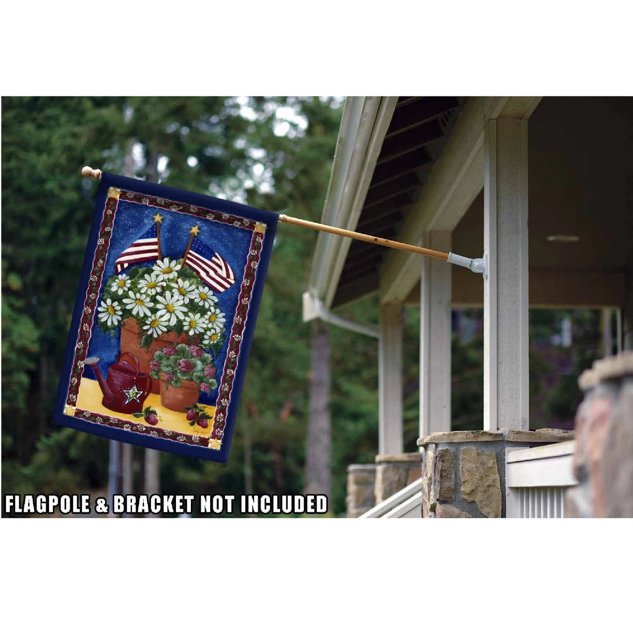 American Daisies Rectangular Outdoor House Flag 40" X 28" 2 American Daisies Rectangular Outdoor House Flag 40" X 28" - Image 2