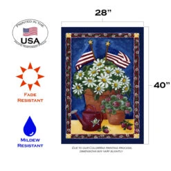 American Daisies Rectangular Outdoor House Flag 40" X 28" 7 American Daisies Rectangular Outdoor House Flag 40" X 28" -PatioVibe Shop zz6.3 39987.1682374453