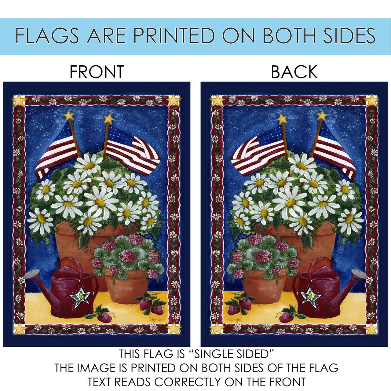 American Daisies Rectangular Outdoor House Flag 40" X 28" 4 American Daisies Rectangular Outdoor House Flag 40" X 28" - Image 4