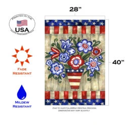 Patriotic Flowers Outdoor House Flag 40" X 28" 7 Patriotic Flowers Outdoor House Flag 40" X 28" -PatioVibe Shop zzz11.3 34271.1682374147