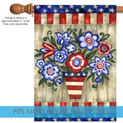 Patriotic Flowers Outdoor House Flag 40" X 28" 9 Patriotic Flowers Outdoor House Flag 40" X 28" -PatioVibe Shop zzz11.5 65627.1682374147