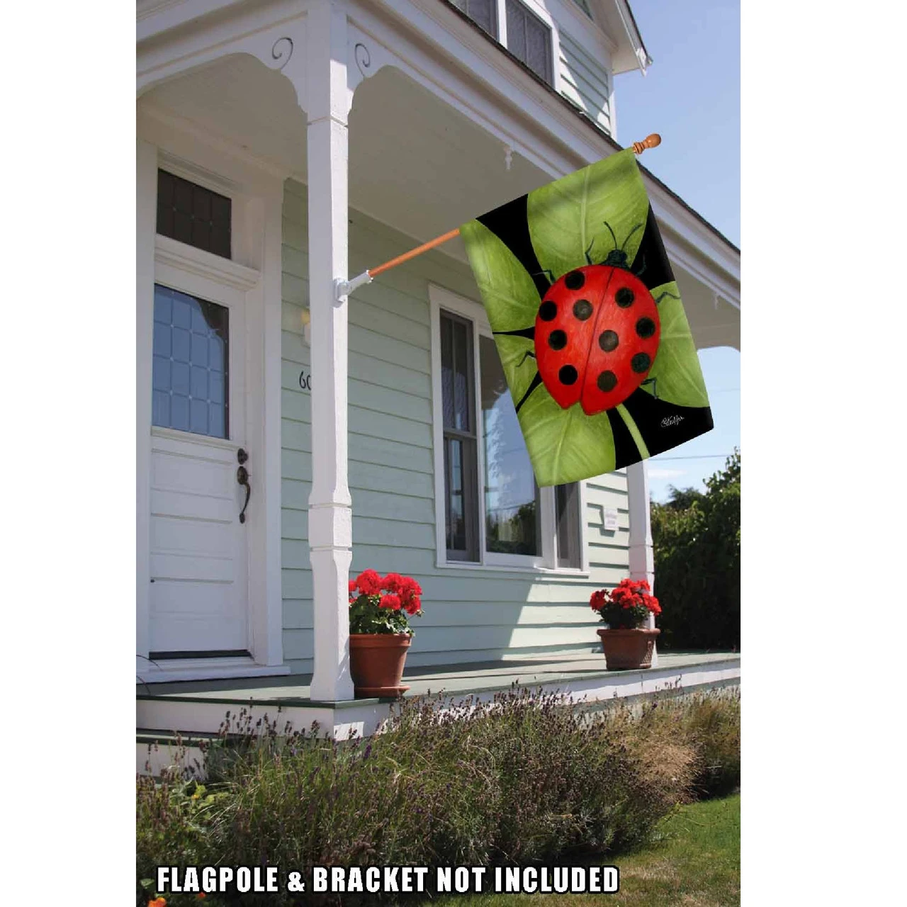 Ladybug Outdoor House Flag 40" X 28" 2 Ladybug Outdoor House Flag 40" X 28" - Image 2