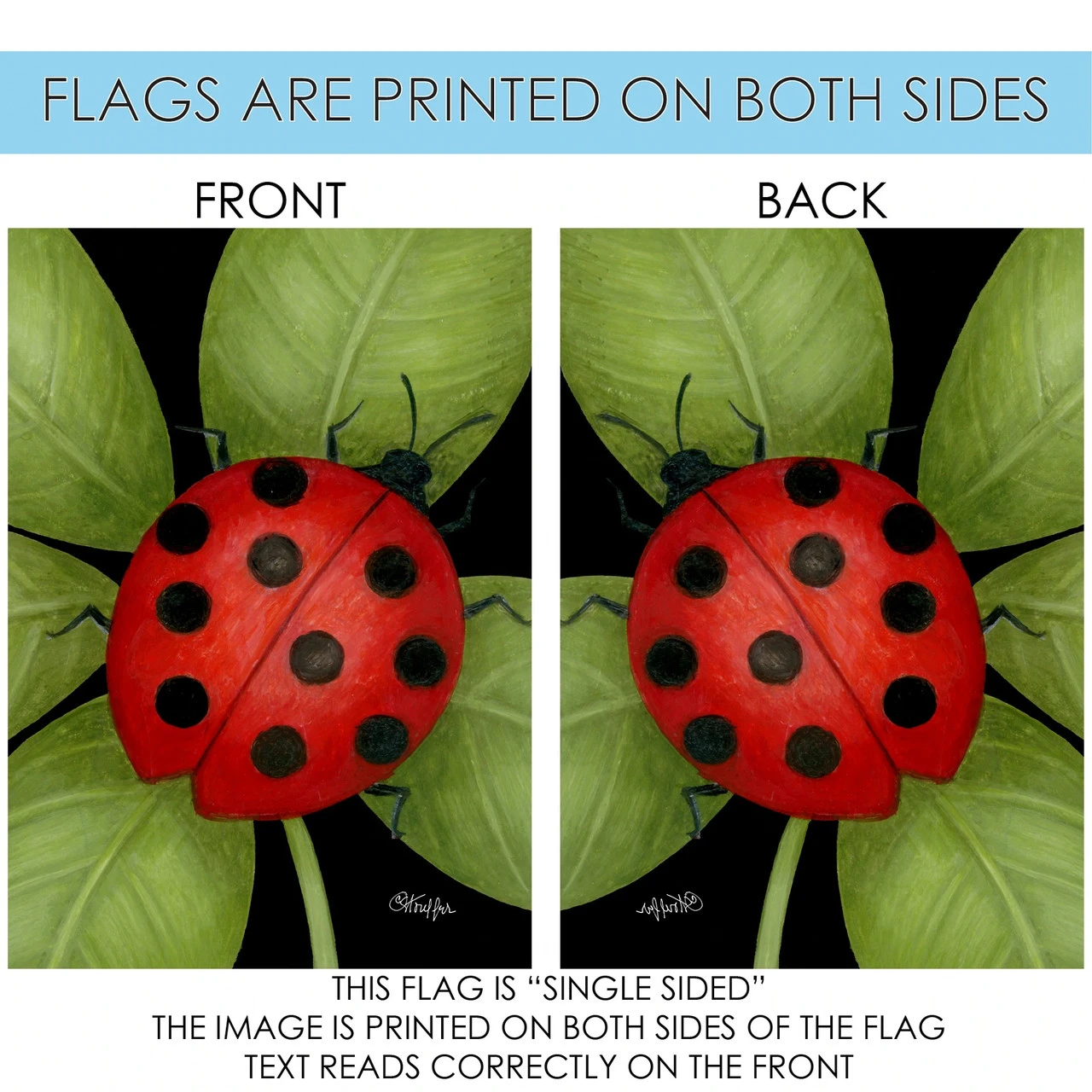 Ladybug Outdoor House Flag 40" X 28" 4 Ladybug Outdoor House Flag 40" X 28" - Image 4