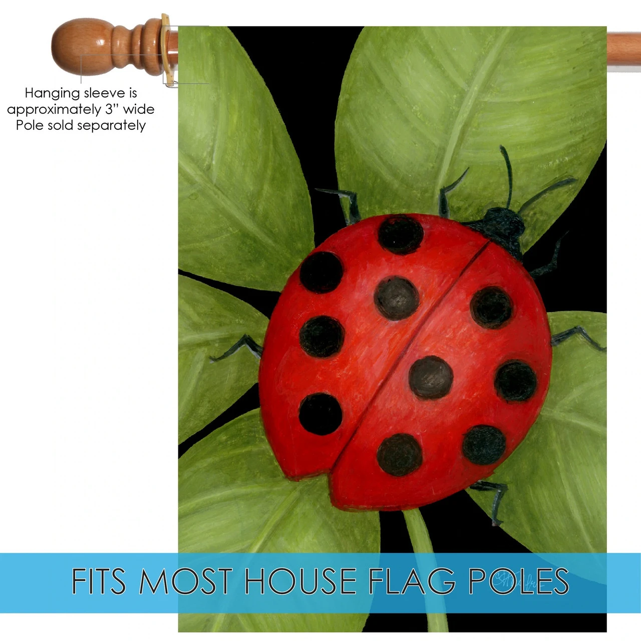 Ladybug Outdoor House Flag 40" X 28" 5 Ladybug Outdoor House Flag 40" X 28" - Image 5