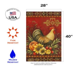 Fall Harvest Rooster Outdoor House Flag 40" X 28" 7 Fall Harvest Rooster Outdoor House Flag 40" X 28" -PatioVibe Shop zzz21.3 05598.1682374176