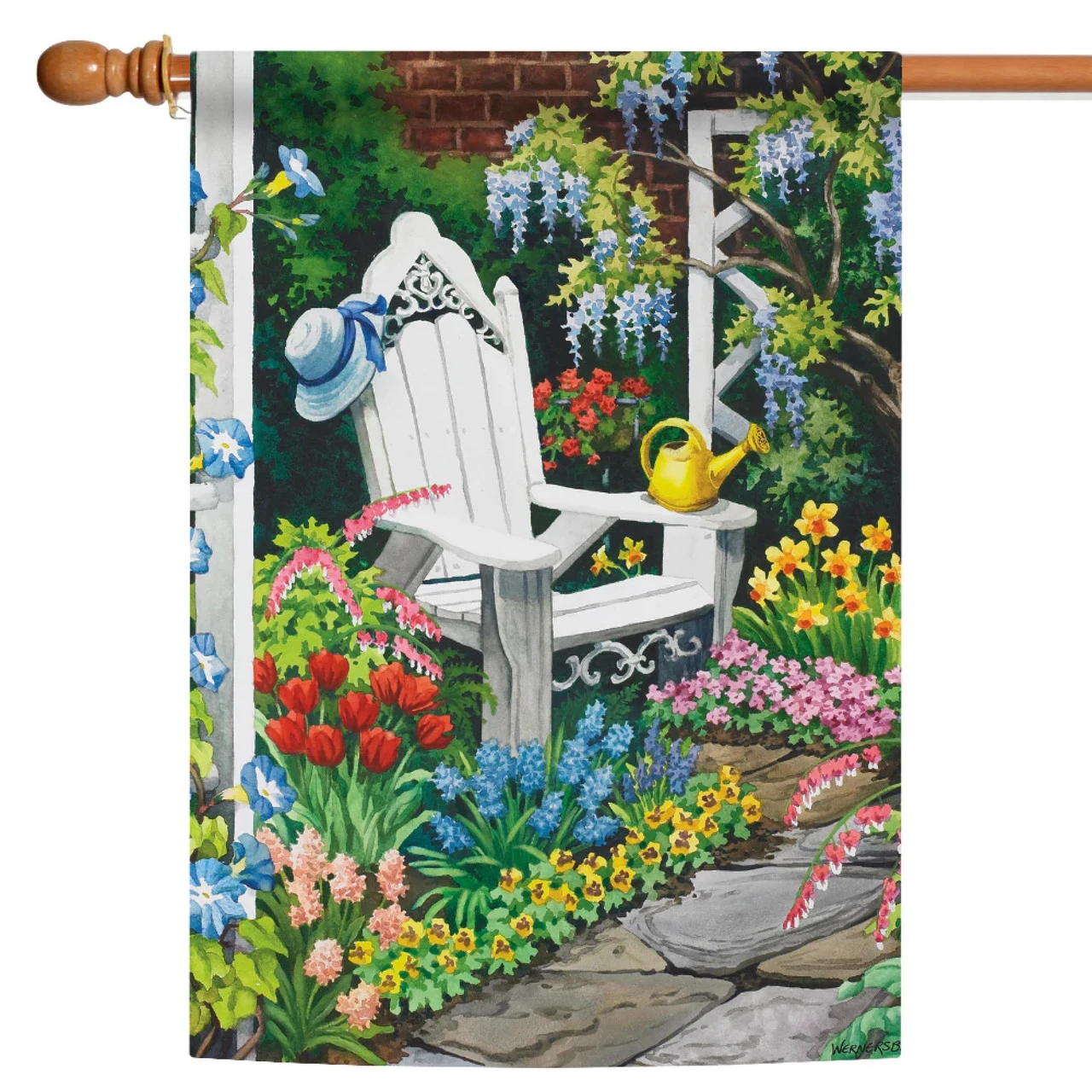 Gardener's Heaven Outdoor House Flag 40" X 28" 1 Gardener's Heaven Outdoor House Flag 40" X 28"