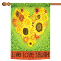 Sunflower Heart Outdoor House Flag 40" X 28"