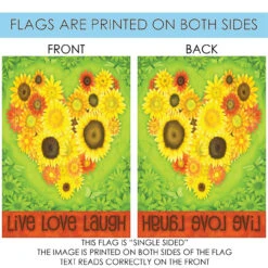 Sunflower Heart Outdoor House Flag 40" X 28" -PatioVibe Shop zzz37.4 82349.1682375585
