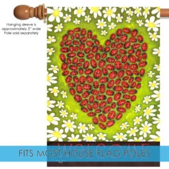 Ladybug Heart Outdoor House Flag 40" X 28" 9 Ladybug Heart Outdoor House Flag 40" X 28" -PatioVibe Shop zzz38.5 42830.1682374171