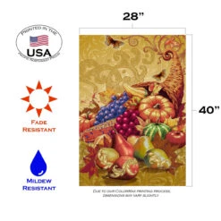 Fall Harvest Mountain Of Thanks Outdoor House Flag 40" X 28" -PatioVibe Shop zzzz1.3 51799.1682375372