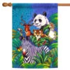 Jungle Friends Too Outdoor House Flag 40" X 28"