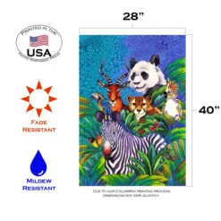 Jungle Friends Too Outdoor House Flag 40" X 28" -PatioVibe Shop zzzz11.3 94786.1682375342