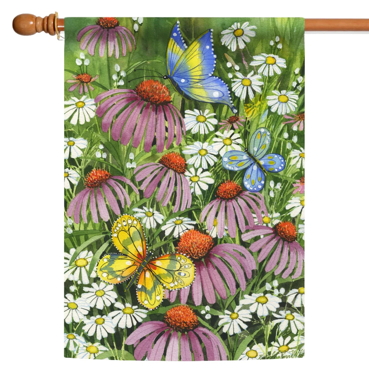 Coneflower Dance Outdoor House Flag 40" X 28" 1 Coneflower Dance Outdoor House Flag 40" X 28"