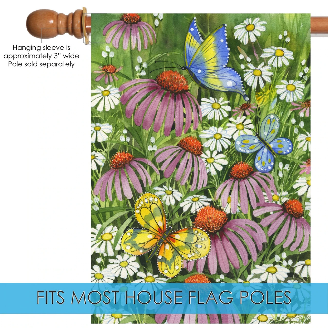 Coneflower Dance Outdoor House Flag 40" X 28" 5 Coneflower Dance Outdoor House Flag 40" X 28" - Image 5