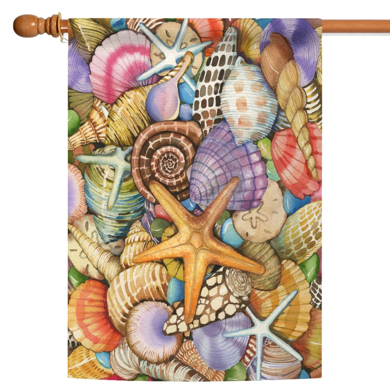 Shells Of The Sea Outdoor House Flag 40" X 28" 1 Shells Of The Sea Outdoor House Flag 40" X 28"