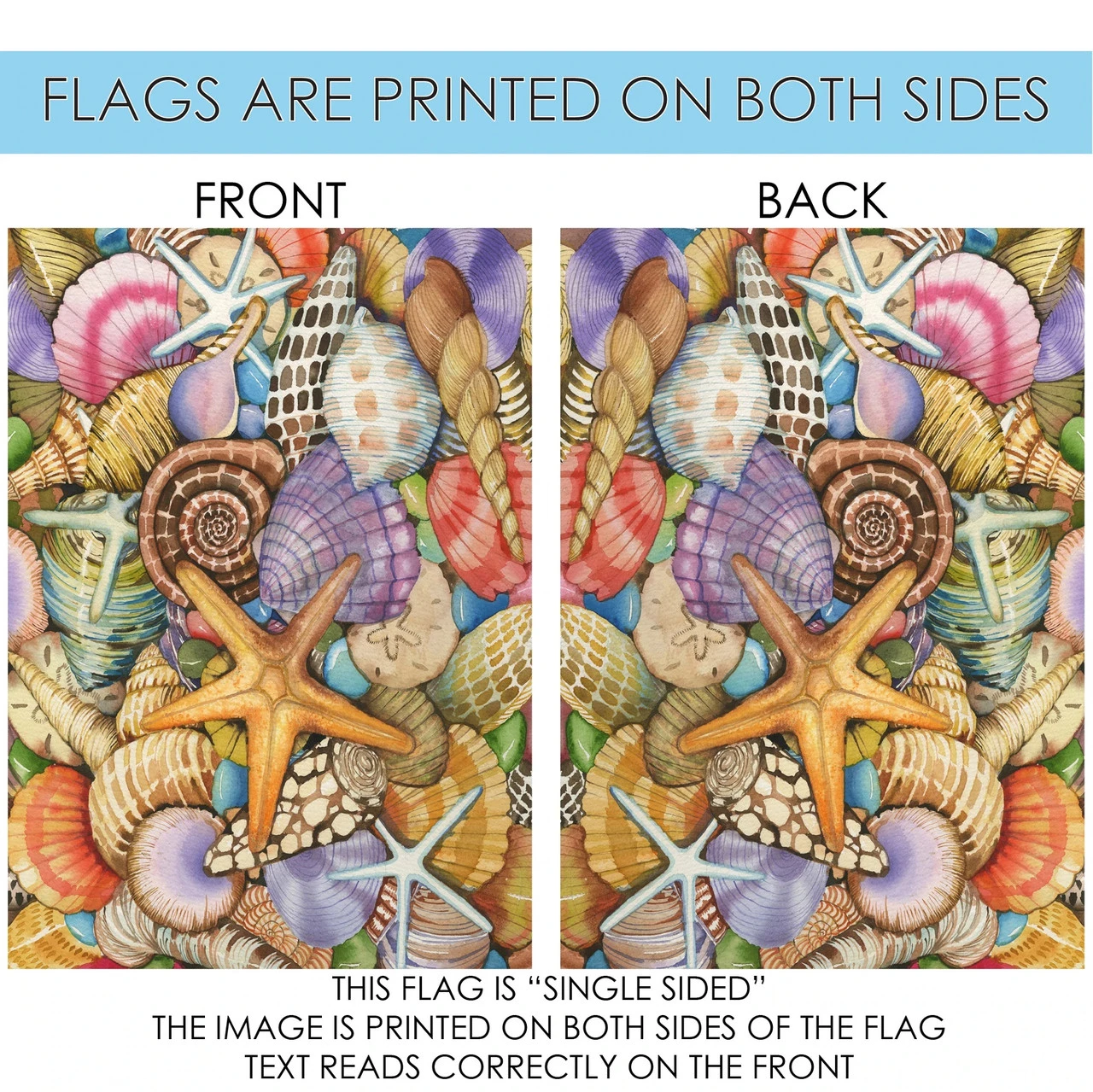 Shells Of The Sea Outdoor House Flag 40" X 28" 4 Shells Of The Sea Outdoor House Flag 40" X 28" - Image 4