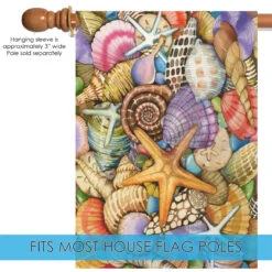 Shells Of The Sea Outdoor House Flag 40" X 28" 9 Shells Of The Sea Outdoor House Flag 40" X 28" -PatioVibe Shop zzzz17.5 08165.1682375336