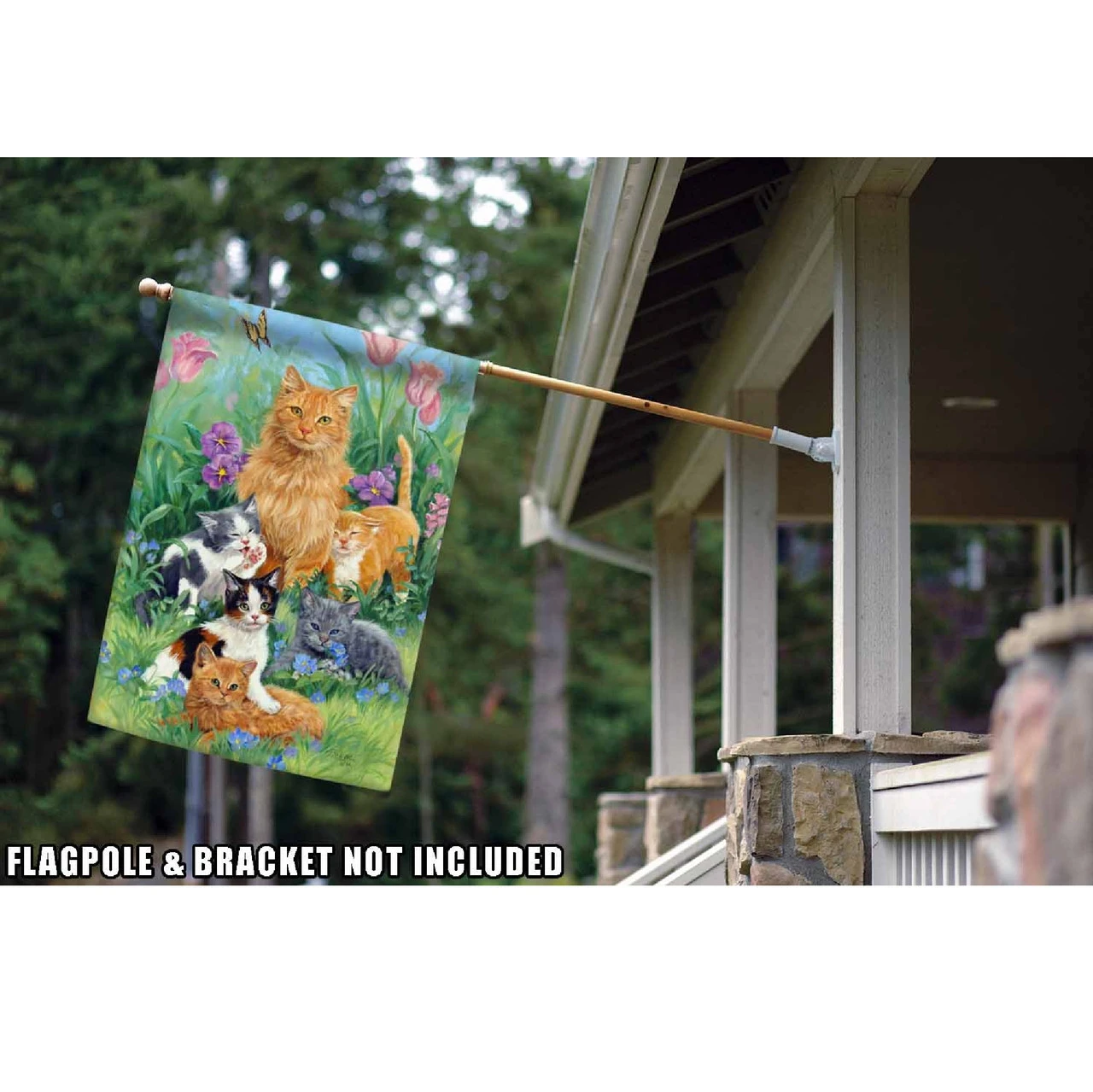 Meadow Cats Outdoor House Flag 40" X 28" 2 Meadow Cats Outdoor House Flag 40" X 28" - Image 2