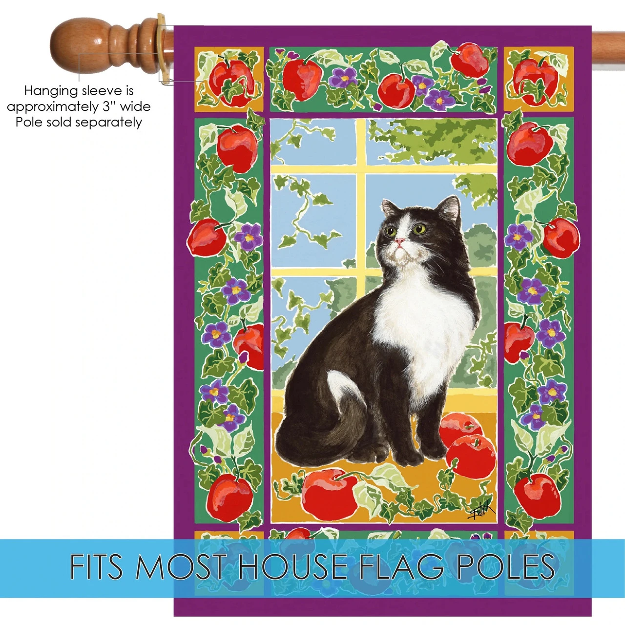 Kitchen Kitty Outdoor House Flag 40" X 28" 5 Kitchen Kitty Outdoor House Flag 40" X 28" - Image 5