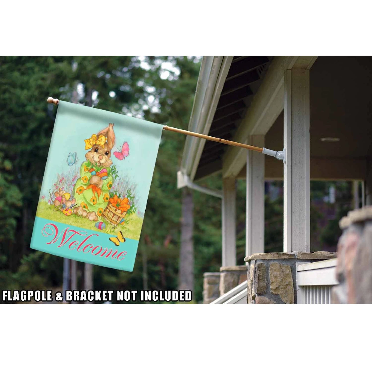 Easter Bounty 'Welcome' Outdoor House Flag 40" X 28" 2 Easter Bounty 'Welcome' Outdoor House Flag 40" X 28" - Image 2