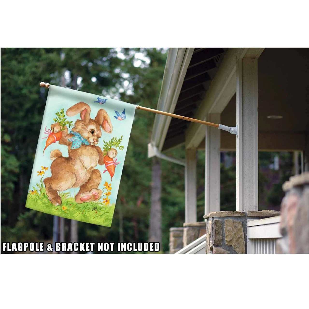 Bunny Gift Easter Outdoor House Flag 40" X 28" 2 Bunny Gift Easter Outdoor House Flag 40" X 28" - Image 2
