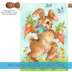 Bunny Gift Easter Outdoor House Flag 40" X 28" 9 Bunny Gift Easter Outdoor House Flag 40" X 28" -PatioVibe Shop zzzz38.5 96438.1682375287