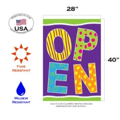 Open Outdoor House Flag 40" X 28" -PatioVibe Shop zzzz39.3 08972.1682375235