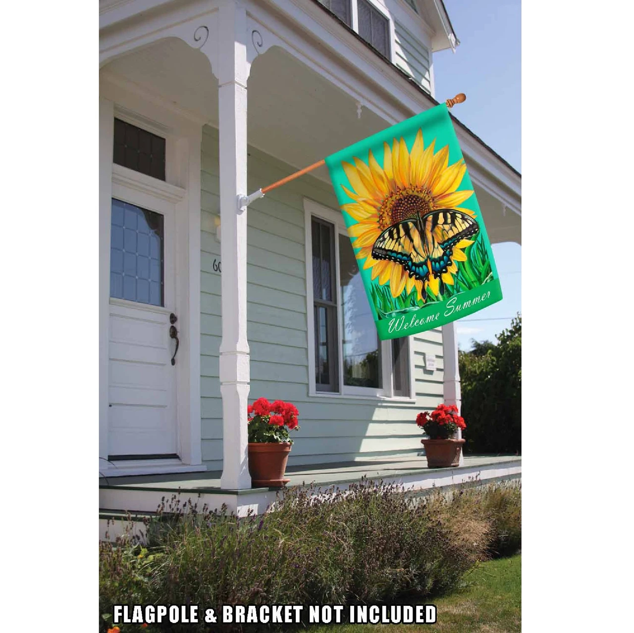 Swallowtail Sunflower Outdoor House Flag 40" X 28" 2 Swallowtail Sunflower Outdoor House Flag 40" X 28" - Image 2